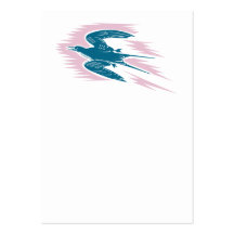 Tern Flying Woodcut Business Cards