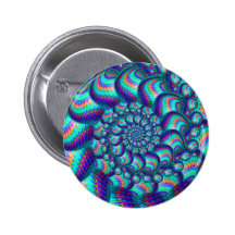 Terquoise Blue Balls Fractal Pattern Pin