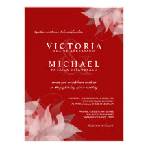 Terra Cotta Red & White Floral Wedding Invitations