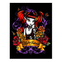 Terra Rose Gothic Tattooed Fantasy Fae Post Cards