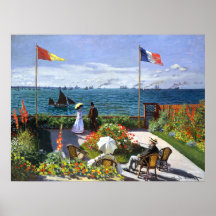 Terrace at Sainte Adresse, Claude Monet Poster