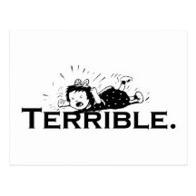 Terrible Temper Tantrum Retro Girl Post Card