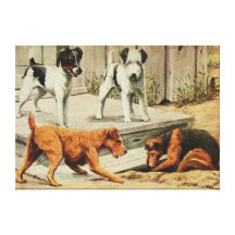 Terrier Painting Fox, Wirefox, Welsh, & Irish Gallery Wrapped Canvas