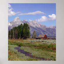 Teton Barn and Creek Posters