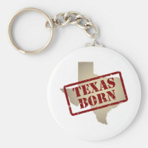 Texas Born - Stamp on Map Keychain