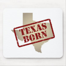 Texas Born - Stamp on Map Mousepad