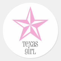 texas girl round stickers