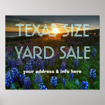 TEXAS SIZE YARD SALE POSTER