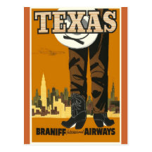 Texas - Vintage Travel Poster Art Post Cards