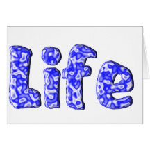 Text - Life, blue, texture liquid Card