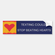 TEXTING HEART SAFETY BUMPER STICKER