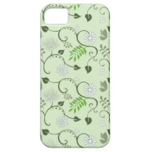 Texture #70 - Green Cute Leafs & Flowers | iPhone 5 Case