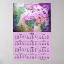 Textured Lilac & Butterfly 2012 Wall Calendar Posters