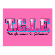 TGIF Fabulous Grandma Postcard