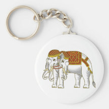 Thai Erawan White Elephant Keychains