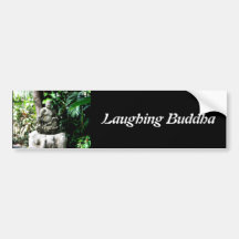 Thai Laughing Buddha in Garden Bumper Sticker