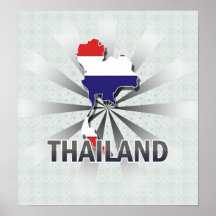 Thailand Flag Map 2.0 Poster