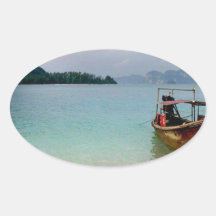 Thailand Krabi beach (new) (St.K) Oval Sticker