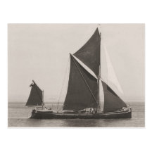 Thames barge Race 1975  8 Postcard