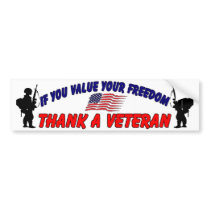 Thank a Veteran bumper stickers