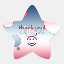 Thank You! America Flag Colours Pop Art Star Stickers