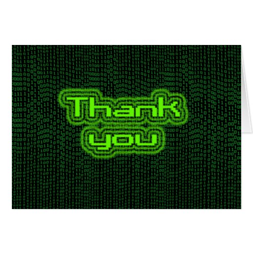 Thank you - Binary Greeting Cards