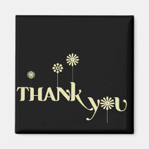 thank you black and yellow magnet