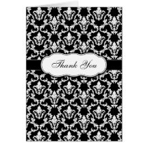 Thank You Black Damask Card