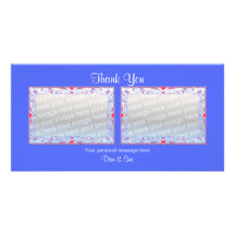 Thank You Blue 2 Photos Photo Greeting Card