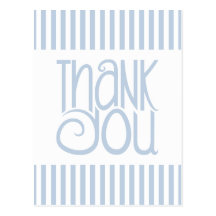 Thank You Blue Stripes Postcard