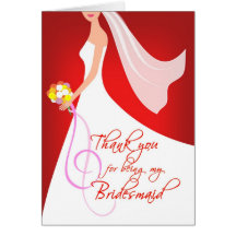 Thank you Bridesmaid - Ruby Red Card