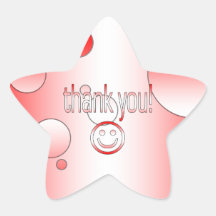 Thank You! Canada Flag Colours Pop Art Star Sticker