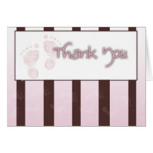 Thank you card - girl baby shower