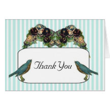 Thank You Card Victorian Love Birds