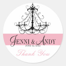 Thank You Chandelier Names Wedding Favour Stickers