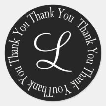 Thank You Circle Letter "L" - Customised Round Stickers