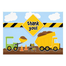 Thank You Construction Flat Card Invitation