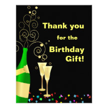 Thank You - Custom Birthday Gift Thank You Cards Personalized Invitation