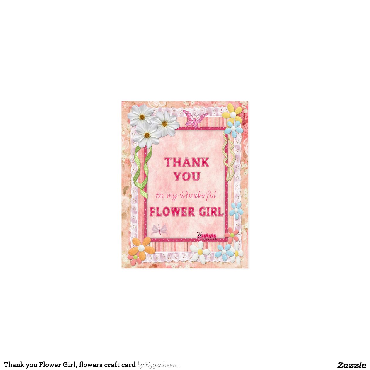 Thank you Flower Girl, flowers craft card Postcard | Zazzle