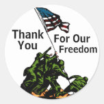 Thank You For Our Freedom! Round Stickers