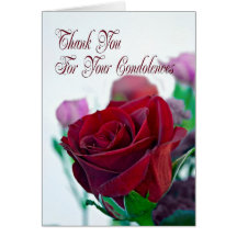 Thank you for your sympathy card, with a red rose