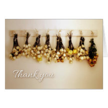 Thank you Greeting Card with Dried Roses on Rack
