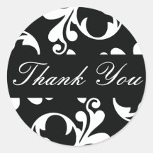 Thank You Leaf Flourish Envelope Sticker Seal