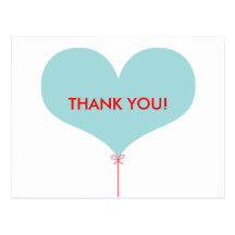 Thank You Love Balloon Post Card