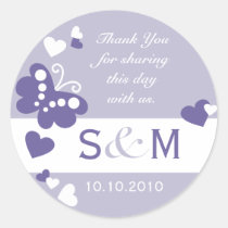 Thank You Monogram Wedding Favour Labels stickers