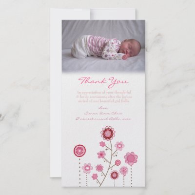 Baby Gift   Card on Thank You Note Baby Girl Photo Card Template   Zazzle Com Au