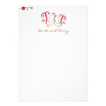 Thank You Note Cards Love Birds & Blossoms Custom Invites