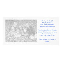 Thank you photocard from baby photo cards