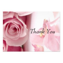 Thank You Pink Flowers Invite