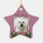 Thank You - Pink Tulips - Bichon Frise Ornaments
